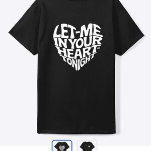 Unisex Black Graphic Tee with Heart Design puff print